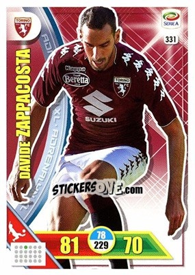 Sticker Davide Zappacosta - Calciatori 2017-2018. Adrenalyn XL n. 331 - Panini