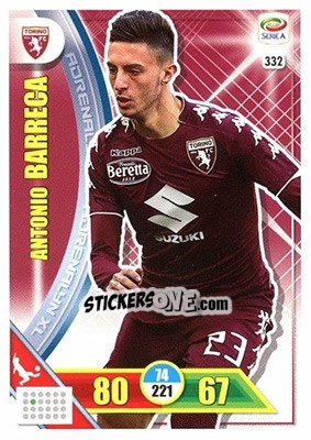 Sticker Antonio Barreca - Calciatori 2017-2018. Adrenalyn XL n. 332 - Panini