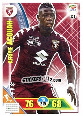 Sticker Afriyie Acquah - Calciatori 2017-2018. Adrenalyn XL n. 335 - Panini