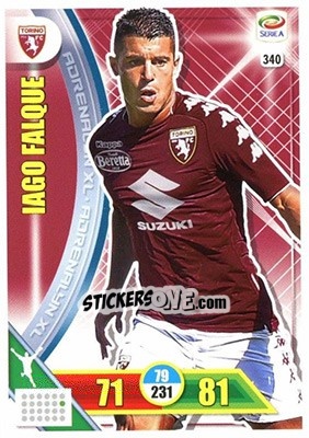 Sticker Iago Falque - Calciatori 2017-2018. Adrenalyn XL n. 340 - Panini