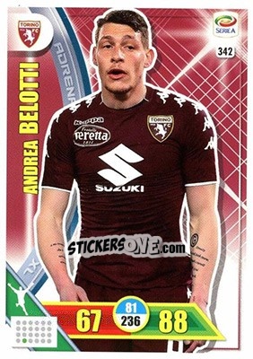 Sticker Andrea Belotti - Calciatori 2017-2018. Adrenalyn XL n. 342 - Panini