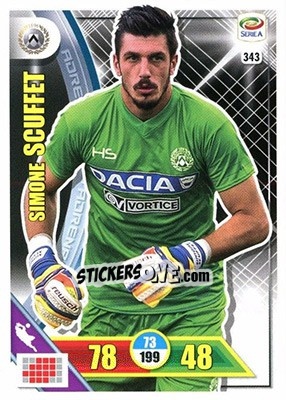 Sticker Simone Scuffet - Calciatori 2017-2018. Adrenalyn XL n. 343 - Panini