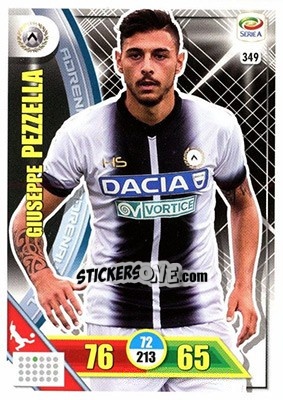 Sticker Giuseppe Pezzella - Calciatori 2017-2018. Adrenalyn XL n. 349 - Panini