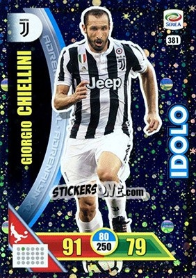 Sticker Giorgio Chiellini - Calciatori 2017-2018. Adrenalyn XL n. 381 - Panini