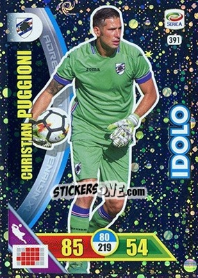 Cromo Christian Puggioni - Calciatori 2017-2018. Adrenalyn XL - Panini