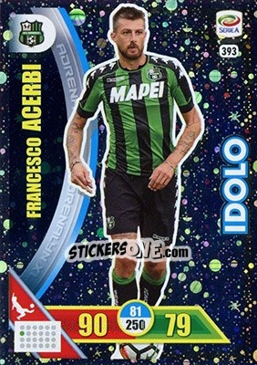 Sticker Francesco Acerbi - Calciatori 2017-2018. Adrenalyn XL n. 393 - Panini