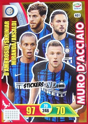 Sticker Inter - Calciatori 2017-2018. Adrenalyn XL n. 401 - Panini