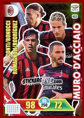 Sticker Milan - Calciatori 2017-2018. Adrenalyn XL n. 403 - Panini