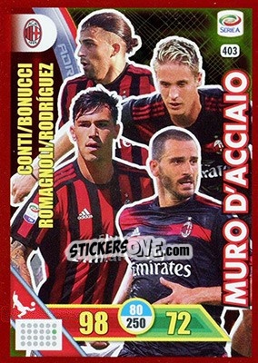 Sticker Milan - Calciatori 2017-2018. Adrenalyn XL - Panini