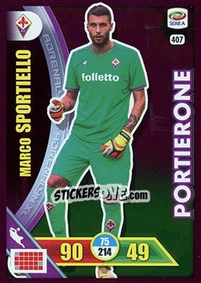 Sticker Marco Sportiello - Calciatori 2017-2018. Adrenalyn XL n. 407 - Panini