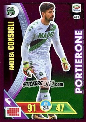 Sticker Andrea Consigli - Calciatori 2017-2018. Adrenalyn XL n. 413 - Panini