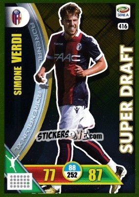Sticker Simone Verdi - Calciatori 2017-2018. Adrenalyn XL n. 416 - Panini