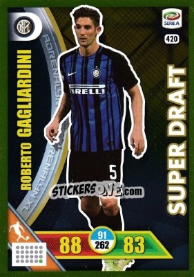 Sticker Roberto Gagliardini - Calciatori 2017-2018. Adrenalyn XL n. 420 - Panini