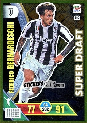 Sticker Federico Bernardeschi - Calciatori 2017-2018. Adrenalyn XL n. 422 - Panini