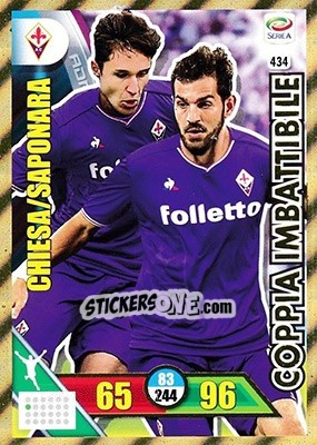 Sticker Federico Chiesa / Riccardo Saponara - Calciatori 2017-2018. Adrenalyn XL n. 434 - Panini