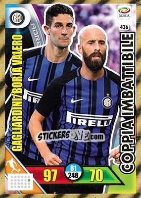 Sticker Roberto Gagliardini / Borja Valero - Calciatori 2017-2018. Adrenalyn XL - Panini
