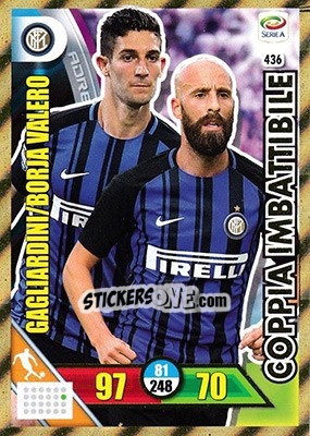 Cromo Roberto Gagliardini / Borja Valero - Calciatori 2017-2018. Adrenalyn XL - Panini