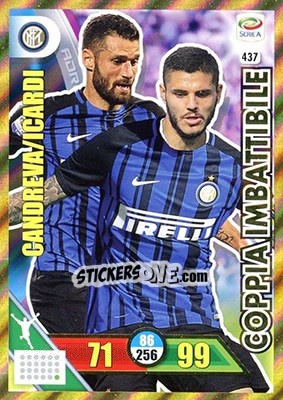 Sticker Antonio Candreva / Mauro Icardi - Calciatori 2017-2018. Adrenalyn XL n. 437 - Panini
