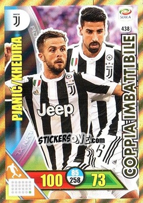 Sticker Miralem Pjanic / Sami Khedira - Calciatori 2017-2018. Adrenalyn XL n. 438 - Panini