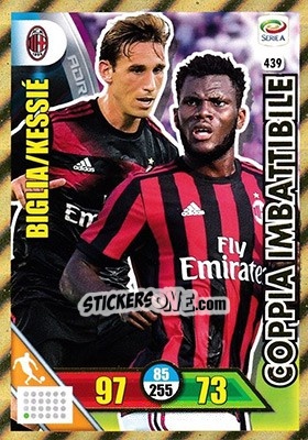 Sticker Lucas Biglia / Franck Kessié - Calciatori 2017-2018. Adrenalyn XL n. 439 - Panini
