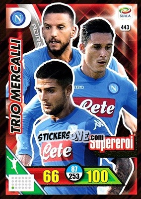 Sticker Trio Mercalli - Calciatori 2017-2018. Adrenalyn XL n. 443 - Panini