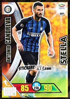 Sticker Antonio Candreva - Calciatori 2017-2018. Adrenalyn XL n. 449 - Panini