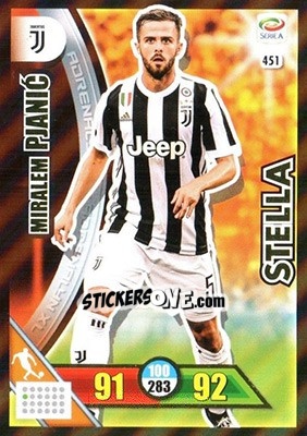 Sticker Miralem Pjanic - Calciatori 2017-2018. Adrenalyn XL n. 451 - Panini
