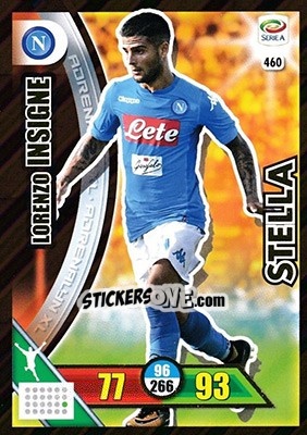 Sticker Lorenzo Insigne - Calciatori 2017-2018. Adrenalyn XL n. 460 - Panini