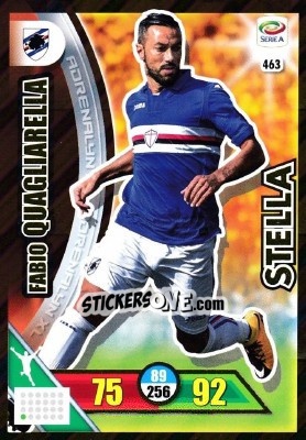 Sticker Fabio Quagliarella - Calciatori 2017-2018. Adrenalyn XL n. 463 - Panini