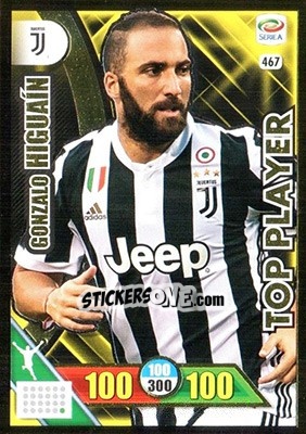 Sticker Gonzalo Higuaín - Calciatori 2017-2018. Adrenalyn XL n. 467 - Panini