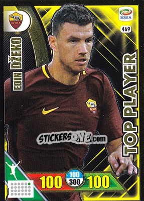 Sticker Edin Džeko - Calciatori 2017-2018. Adrenalyn XL n. 469 - Panini
