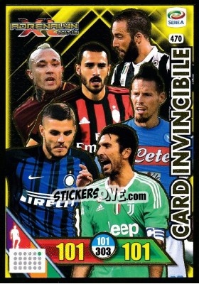 Sticker Card Invincibile - Calciatori 2017-2018. Adrenalyn XL n. 470 - Panini