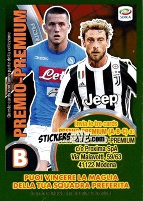 Sticker Piotr Zielinski / Claudio Marchisio - Calciatori 2017-2018. Adrenalyn XL n. B - Panini