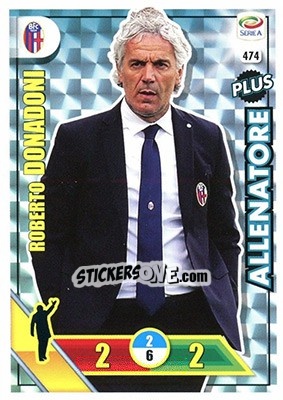 Sticker Roberto Donadoni - Calciatori 2017-2018. Adrenalyn XL n. 474 - Panini