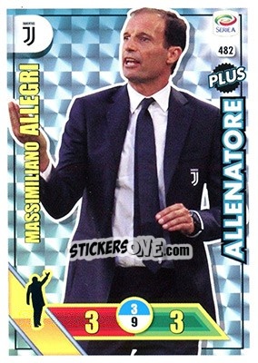 Sticker Massimiliano Allegri - Calciatori 2017-2018. Adrenalyn XL n. 482 - Panini