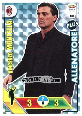 Sticker Vincenzo Montella - Calciatori 2017-2018. Adrenalyn XL n. 484 - Panini