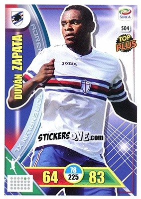 Sticker Duván Zapata - Calciatori 2017-2018. Adrenalyn XL n. 504 - Panini