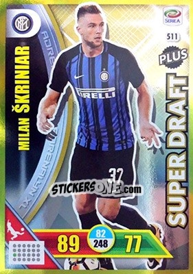 Sticker Milan Škriniar - Calciatori 2017-2018. Adrenalyn XL n. 511 - Panini