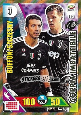 Sticker Buffon / Szczęsny - Calciatori 2017-2018. Adrenalyn XL n. 514 - Panini