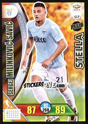 Sticker Sergej Milinkovic-Savic - Calciatori 2017-2018. Adrenalyn XL n. 517 - Panini