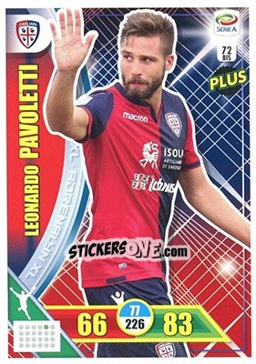 Sticker Leonardo Pavoletti - Calciatori 2017-2018. Adrenalyn XL n. 72BIS - Panini