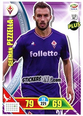 Sticker Germán Pezzella - Calciatori 2017-2018. Adrenalyn XL n. 112BIS - Panini