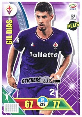Sticker Gil Dias - Calciatori 2017-2018. Adrenalyn XL n. 124BIS - Panini