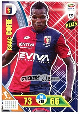 Sticker Isaac Cofie - Calciatori 2017-2018. Adrenalyn XL n. 136BIS - Panini