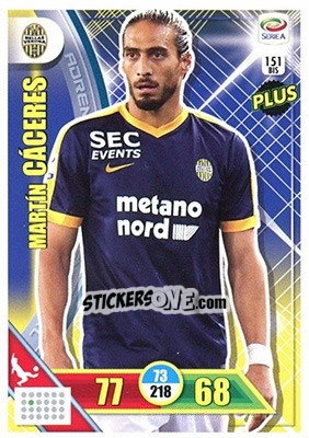 Sticker Martín Cáceres - Calciatori 2017-2018. Adrenalyn XL n. 151BIS - Panini