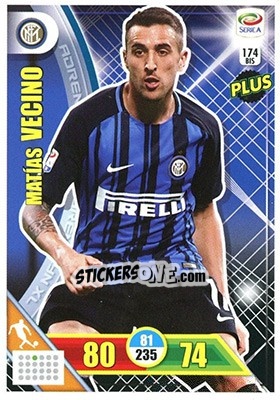 Sticker Matías Vecino - Calciatori 2017-2018. Adrenalyn XL n. 174BIS - Panini
