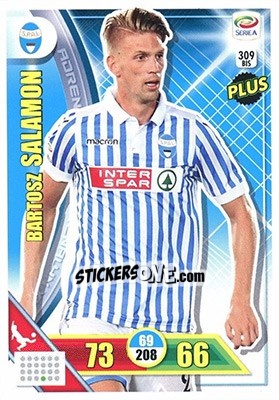 Sticker Bartosz Salamon - Calciatori 2017-2018. Adrenalyn XL n. 309BIS - Panini