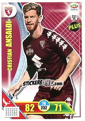 Sticker Cristian Ansaldi - Calciatori 2017-2018. Adrenalyn XL n. 331BIS - Panini