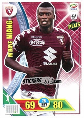 Sticker M'Baye Niang - Calciatori 2017-2018. Adrenalyn XL n. 338BIS - Panini