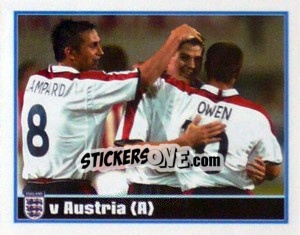 Sticker Lampard / Gerrard / Owen (v Austria Away) - England 2006 n. 34 - Merlin